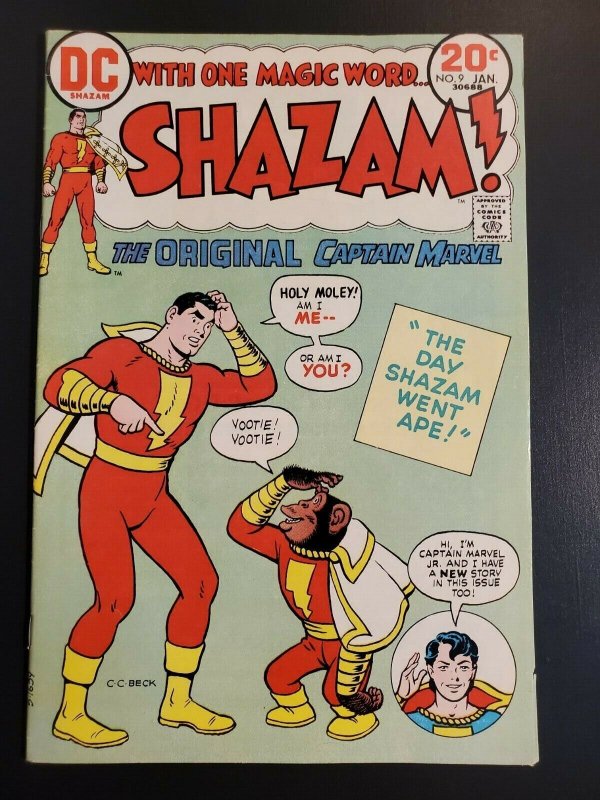 Shazam #9 (DC Comics, 1973), raw comic book in VF 7.0 condition — front cover