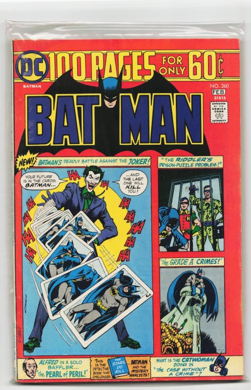 Batman #260 (DC Comics, 1975), raw, ungraded comic book — front cover
