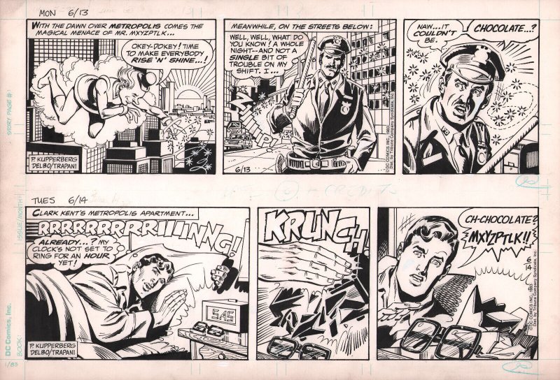 Superman Daily Strip Art - June #13 (1983), raw, ungraded comic book — front cover