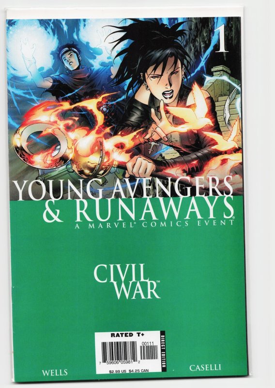 Civil War: Young Avengers & Runaways #1 (Marvel Comics, 2006), raw, ungraded comic book — front cover