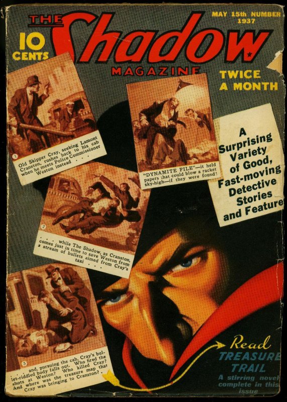 Pulp: The Shadow Pulp May #15 (1937), raw comic book in VG condition — front cover