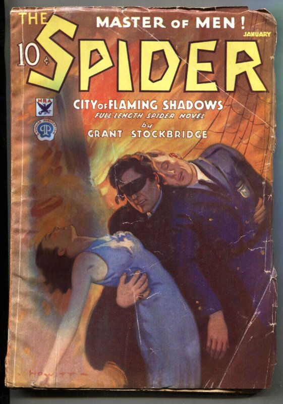 Pulp: Spider JAN 1934 // 4th Issue // John Howitt // Rare Hero Pulp Magazine (1934), raw, ungraded comic book — front cover