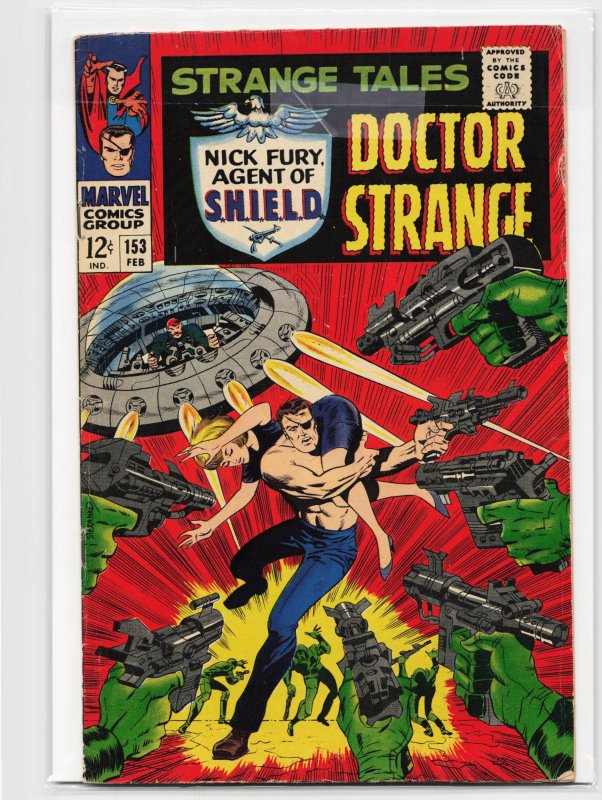 Strange Tales #153 (Marvel Comics, 1967), raw, ungraded comic book — front cover