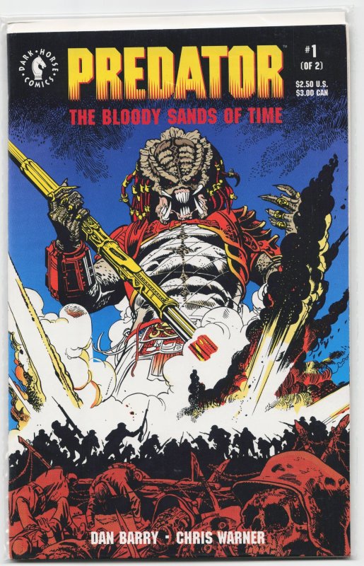 Predator: The Bloody Sands of Time #1 (Dark Horse Comics, 1992), raw, ungraded comic book — front cover