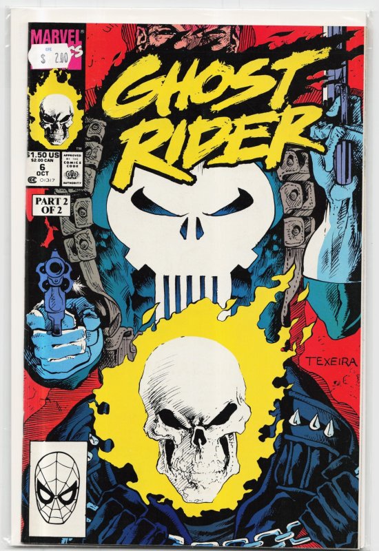 Ghost Rider #6 (Marvel Comics, 1990), raw, ungraded comic book — front cover