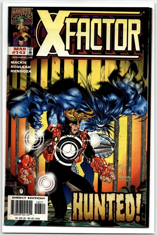 X-Factor #143 (Marvel Comics, 1998), raw, ungraded comic book — front cover