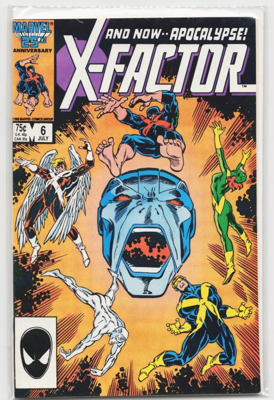 X-Factor #6 (Marvel Comics, 1986), raw, ungraded comic book — front cover