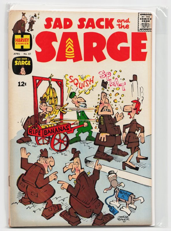 Sad Sack and the Sarge #61 (Harvey Comics, 1967), raw, ungraded comic book — front cover