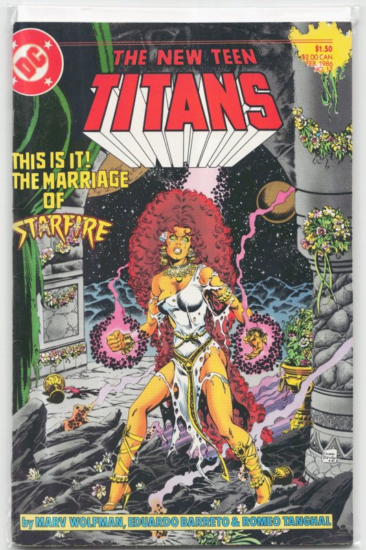 The New Teen Titans #17 (DC Comics, 1986), raw, ungraded comic book — front cover