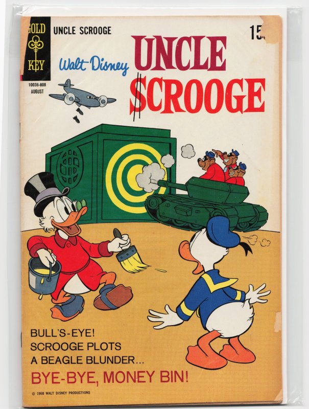 Uncle Scrooge #76 (Gold Key, 1968), raw, ungraded comic book — front cover