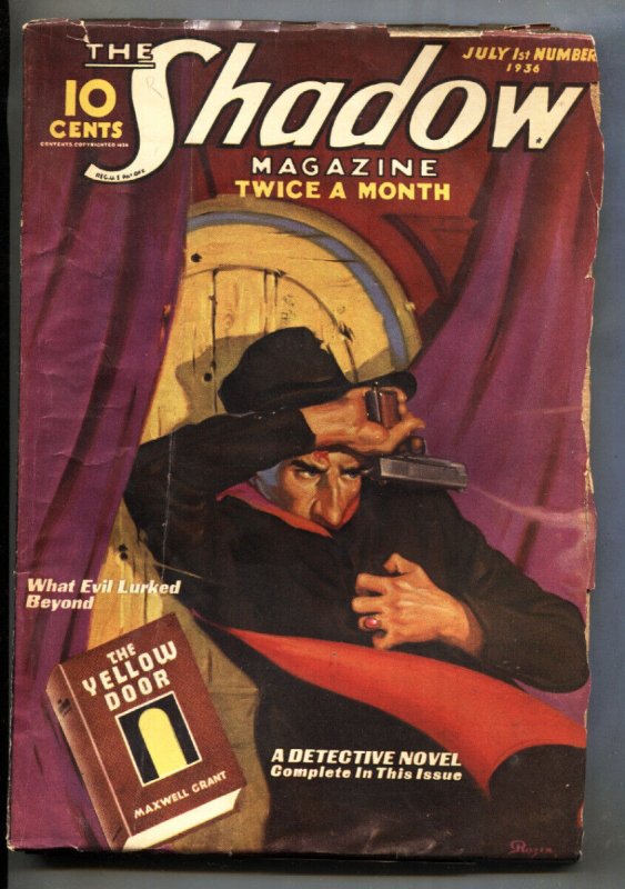 Shadow 1936 July 1-Street AND Smith Pulp MAGAZINE-Yellow Door (Street & Smith, 1936), raw, ungraded comic book — front cover