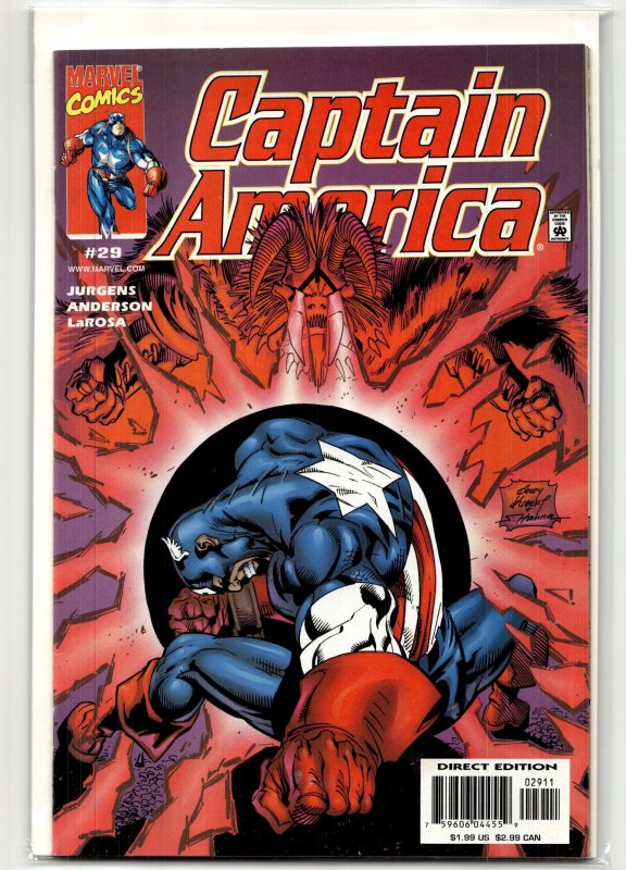 Captain America #29 (Marvel Comics, 2000), raw, ungraded comic book — front cover