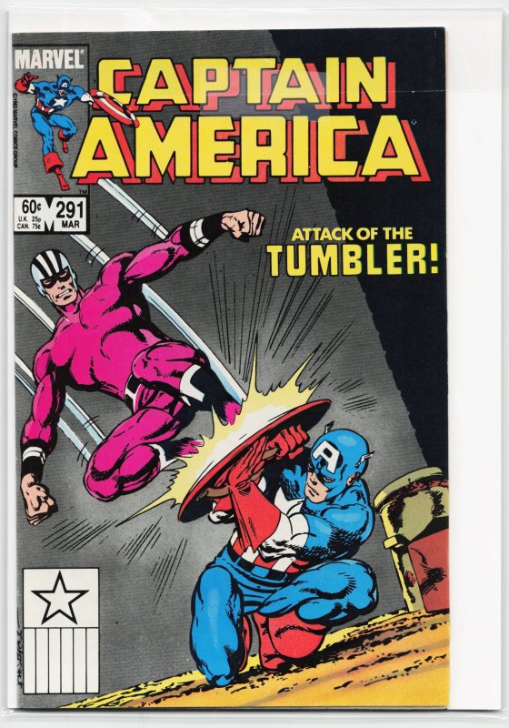 Captain America #291 (Marvel Comics, 1984), raw, ungraded comic book — front cover