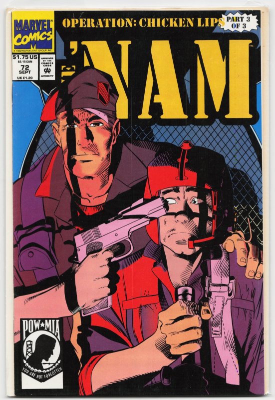 The 'Nam #72 (1992), raw, ungraded comic book — front cover