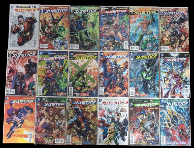 Justice League #0-31 run lot the New 52 Geoff Johns 2011 DC Comics Vf/nm (DC Comics, 2011), raw comic book in VF/NM condition — front cover