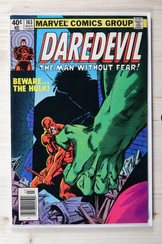 Daredevil #163 (Marvel Comics, 1980), raw comic book in VF- 7.5 condition — front cover