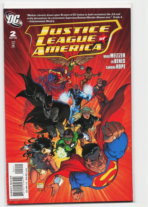Justice League of America #2 (DC Comics, 2006), raw, ungraded comic book — front cover