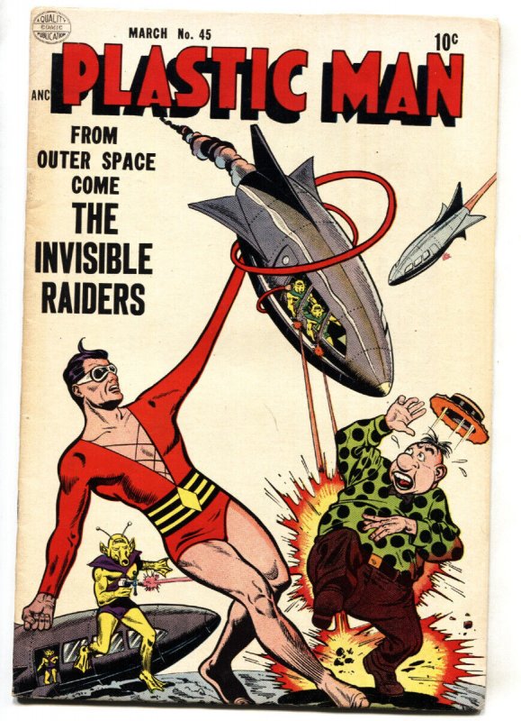 Plastic MAN #45-1954-sci-fi Issue-alien Invasion-Golden-Age-Pre-code (DC Comics), raw, ungraded comic book — front cover