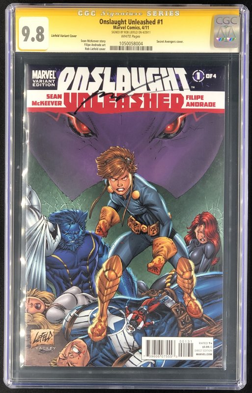 Onslaught Unleashed #1 (Marvel Comics, 2015), CGC 9.8 graded comic book, Signature Series label — front cover in its holder