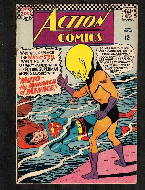Action Comics #338 (DC Comics, 1965), raw comic book in 4.0 condition — front cover