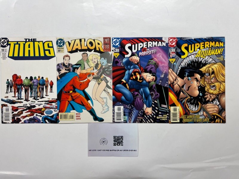 4 DC Comics Superman # 156 162 + Valor # 22 + Titans # 13 Batman Robin 74 JS45, raw, ungraded comic book — front cover