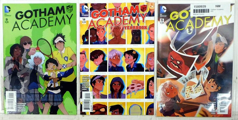Gotham Academy Lot of 3 #9, 14, 15 (2015) DC Comics 9.4 NM 1st Print Comic Books (DC Comics, 2015), raw comic book in NM 9.4 condition — front cover