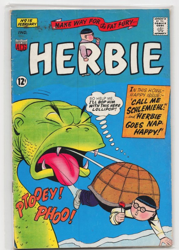 Herbie #15 (ACG, 1966), raw, ungraded comic book — front cover