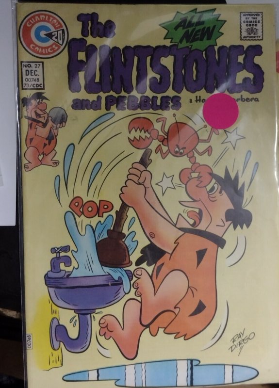 Flintstones #27 (Charlton Comics, 1974), raw, ungraded comic book — front cover