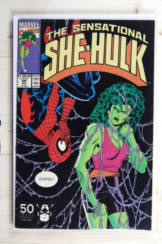 The Sensational She-Hulk #29 (Marvel Comics, 1991), raw comic book in VF 8.0 condition — front cover