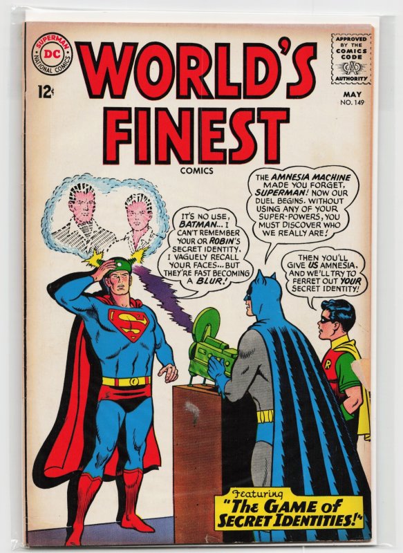 World's Finest Comics #149 (DC Comics, 1965), raw, ungraded comic book — front cover