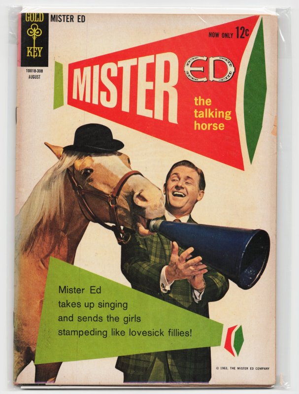 Mister Ed, the Talking Horse #4 (Gold Key, 1963), raw, ungraded comic book — front cover