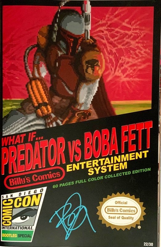 What IF Boba Fett vs. Predator Bootleg Special SDCC Exclusive Cover Signed COA, raw, ungraded comic book — front cover