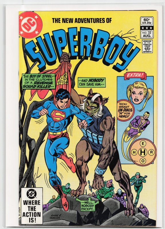The New Adventures of Superboy #32 (DC Comics, 1982), raw, ungraded comic book — front cover