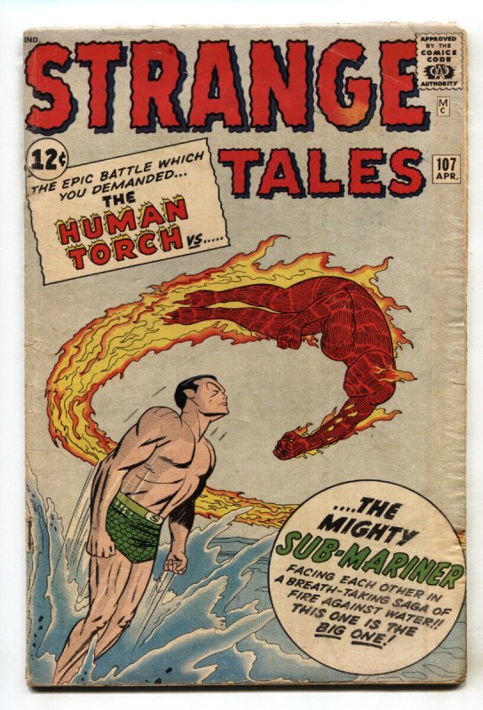 Strange Tales #107 (Marvel Comics, 1963), raw comic book in VG- condition — front cover