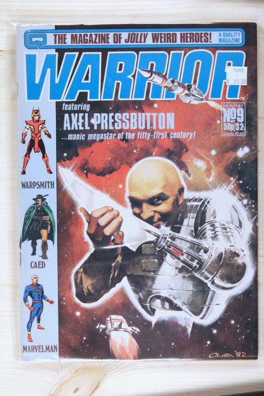 Warrior #9 (1983), raw comic book in VF/NM 9.0 condition — front cover