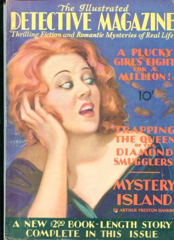 Illustrated Detective Magazine July 1930-Plucky Girl's-Diamond Smugglers (1930), raw, ungraded comic book — front cover