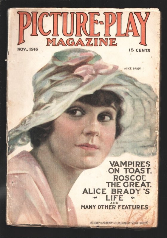 MAG: Picture-Play 11/1916-Alice Brady Photo Cover & Article-Silent era Movie ..., raw, ungraded comic book — front cover