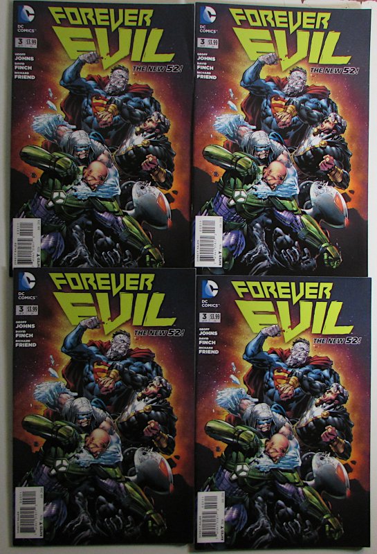 2014 Forever Evil Lot of 4 #3 (x4) DC Comics Vf/nm 1st Print Comic Books (DC Comics, 2014), raw comic book in VF/NM condition — front cover