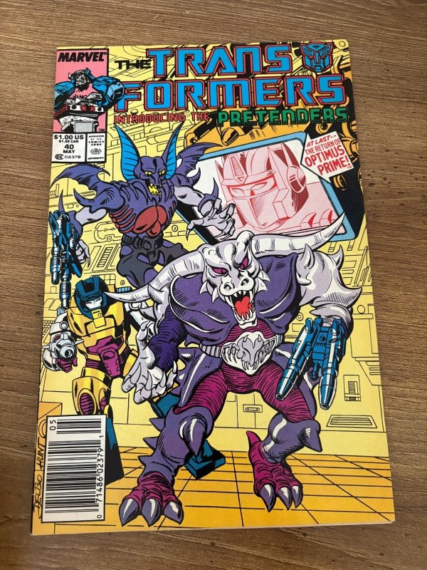 Transformers #40 (Marvel Comics), raw comic book in FN- condition — front cover