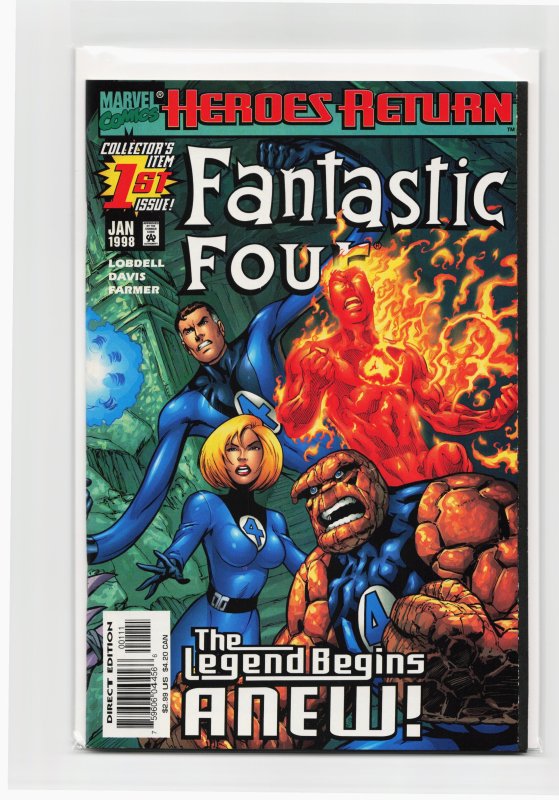 Fantastic Four #1 (Marvel Comics, 1998), raw, ungraded comic book — front cover