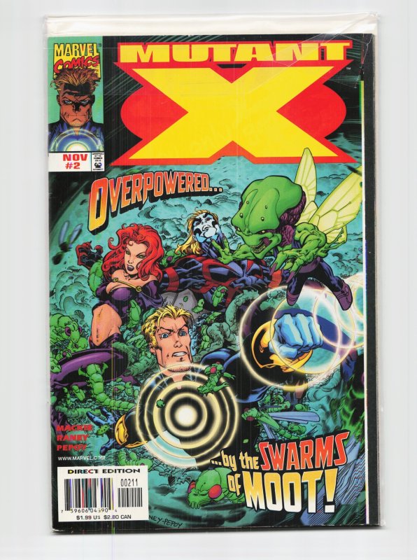 Mutant X #2 (Marvel Comics, 1998), raw, ungraded comic book — front cover