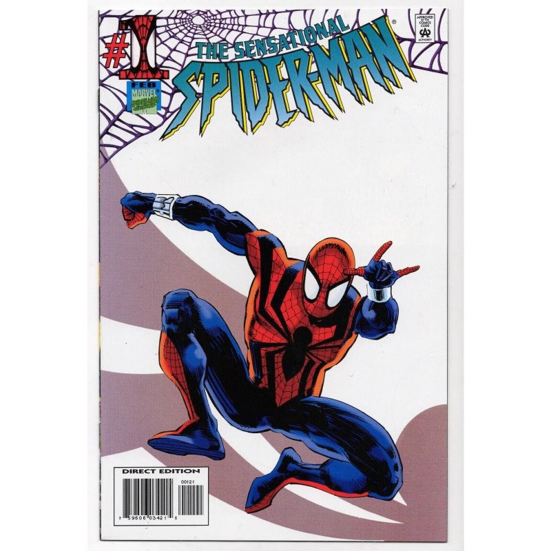 Sensational Spider-Man #1 (Marvel Comics, 1996), raw comic book in VF/NM 9.0 condition — front cover