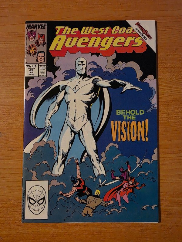 West Coast Avengers #45 (Marvel Comics, 1989), raw comic book in NM condition — front cover