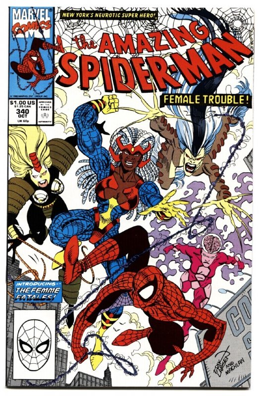 Amazing Spider-Man #340 (Marvel Comics, 1990), raw comic book in VF/NM condition — front cover