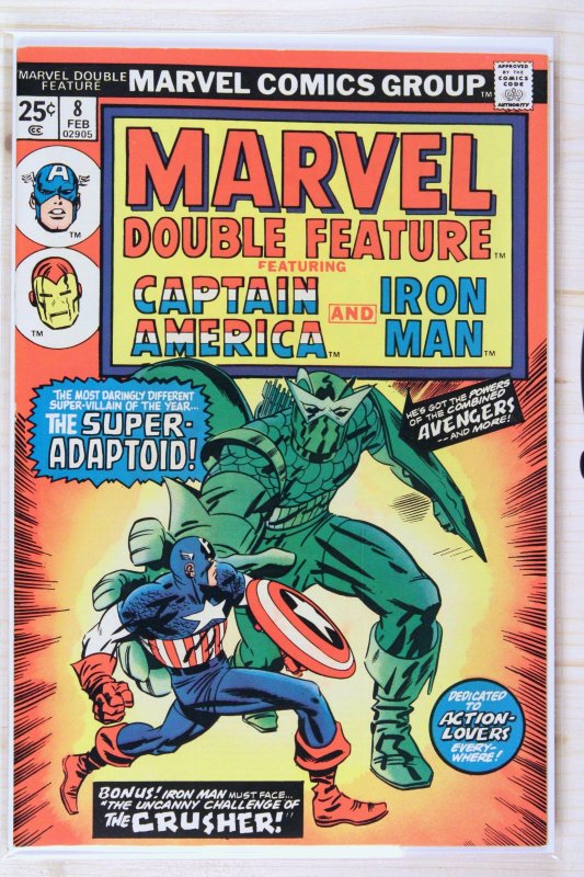 Marvel Double Feature #8 (Marvel Comics, 1975), raw comic book in FN/VF 7.0 condition — front cover