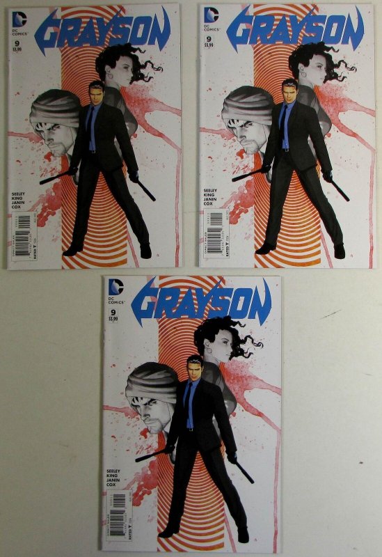 2015 Grayson Lot of 3 #9 x3 DC Comics NM 1st Print Comic Books (DC Comics, 2015), raw comic book in NM condition — front cover