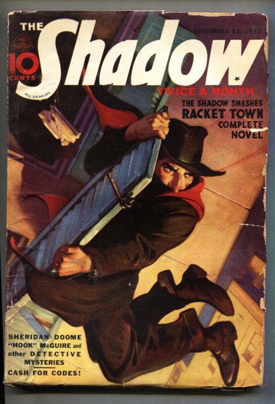 Shadow 1937 Dec 15 - Street AND Smith-Rare Pulp Magazine G+ (1937), raw, ungraded comic book — front cover