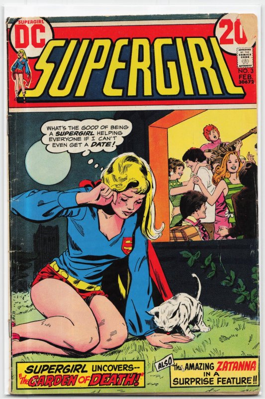 Supergirl #3 (DC Comics, 1973), raw, ungraded comic book — front cover