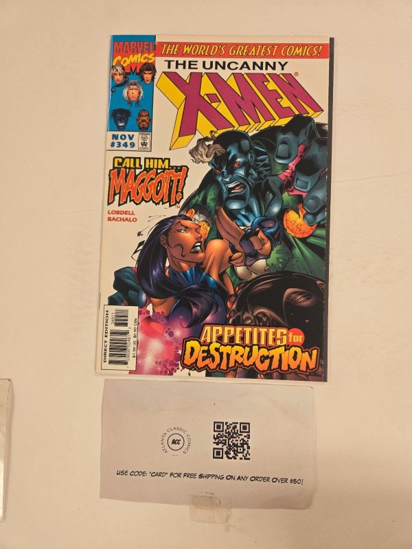 Uncanny X-Men #349 (Marvel Comics, 1997), raw comic book in NM condition — front cover