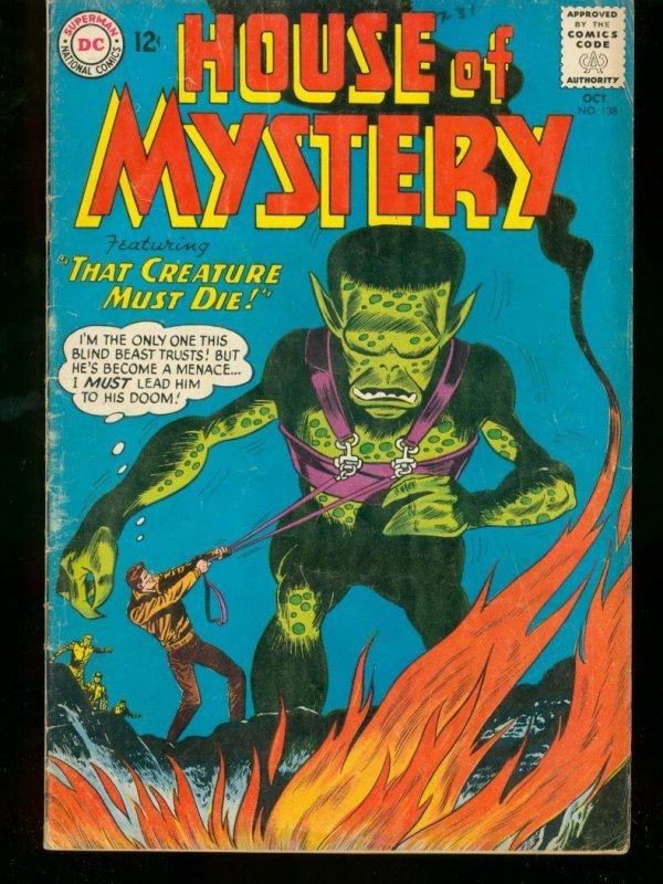House of Mystery #138 (DC Comics, 1963), raw comic book in VG condition — front cover